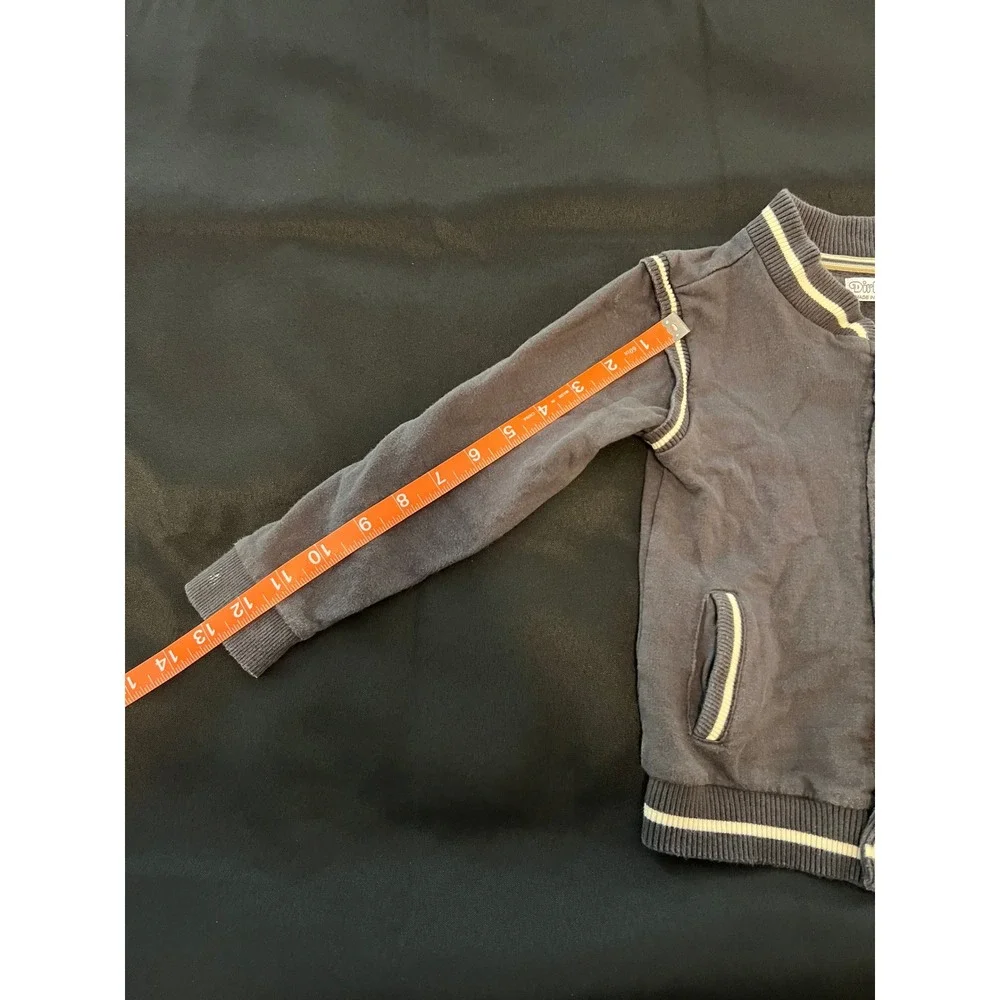 Dirkje Boys Charcoal Gray Varsity Jacket State Sport Snap Front Sweatshirt 3Y